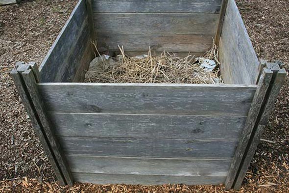 wooden compost bin